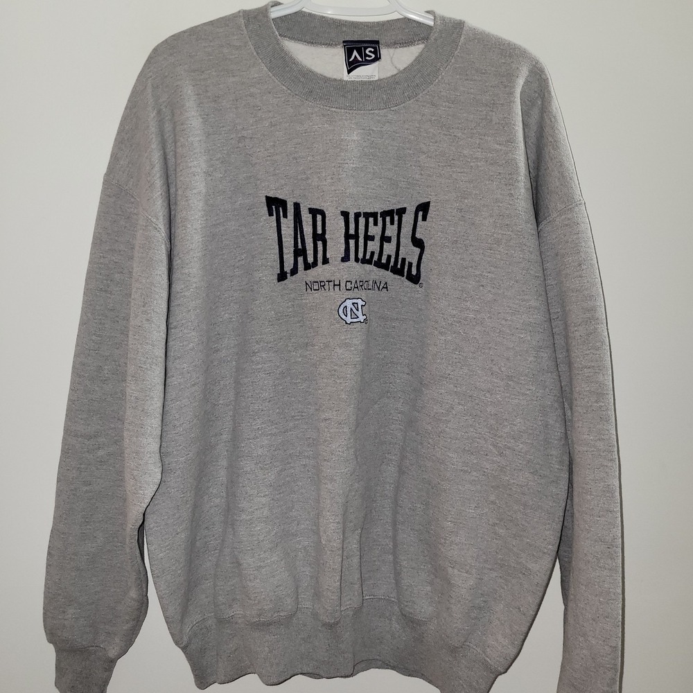Vintage UNC North Carolina Tar Heels Crewneck Sweatshirt Size XL Gray AS Sports